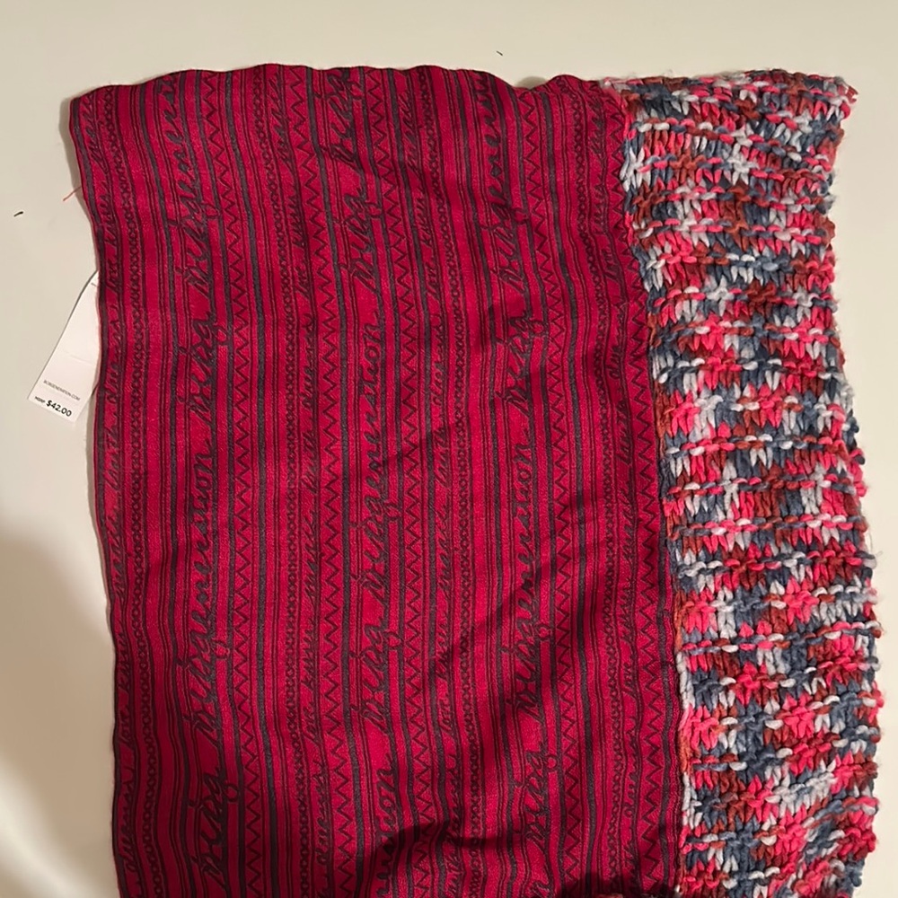 Brand new BCBG Red and Multicolor Knit scarf